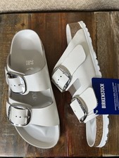 NWT Birkenstock Arizona Hammered Big Buckle Sandals Size 39 Narrow White 175