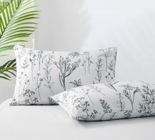 King Size Pillow Cases Set of 2, 20x36 Envelope King  20"X 36", Sketch Plant