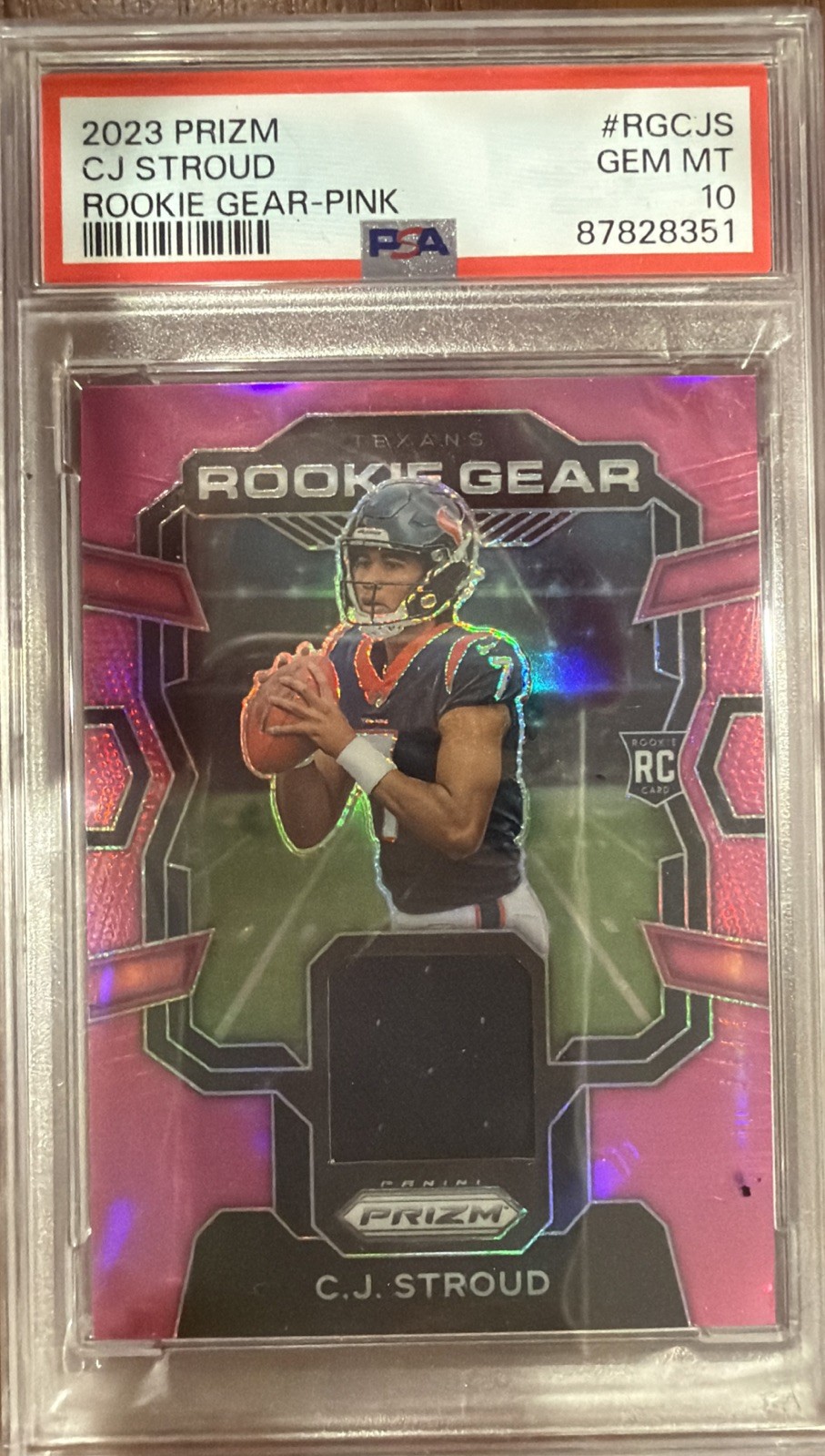 CJ Stroud Panini Prizm Rookie Gear #RGCJS Pink