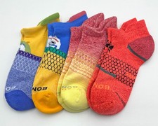 BOMBAS 4 Pairs Women's Cushion Ankle socks Athletic Size Med 4 Colors Mix