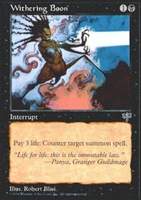 1x Withering Boon Heavy Play MTG Magic - Kid Icarus -