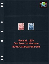 $7.80 Scott Value - 1953 POLAND Warsaw Scene of Old Town CV MNH NH UMM