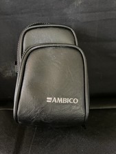 Ambico Black Leather Two Compartment Zippering Camera Case Vintage