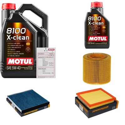 DENCKERMANN Inspektionspaket 6 L MOTUL 8100 X-CLEAN 5W-40 für Toyota Prius Plus