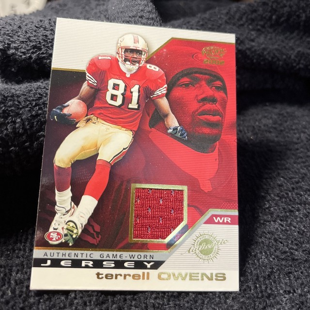 2002 Pacific #42 Terrell Owens Game Worn Used Jerseys Relic Swatch Patch