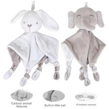 Stuffed Animal Elephant/Rabbit Knotted Lovey Baby Sleep Security Comfort Blanket