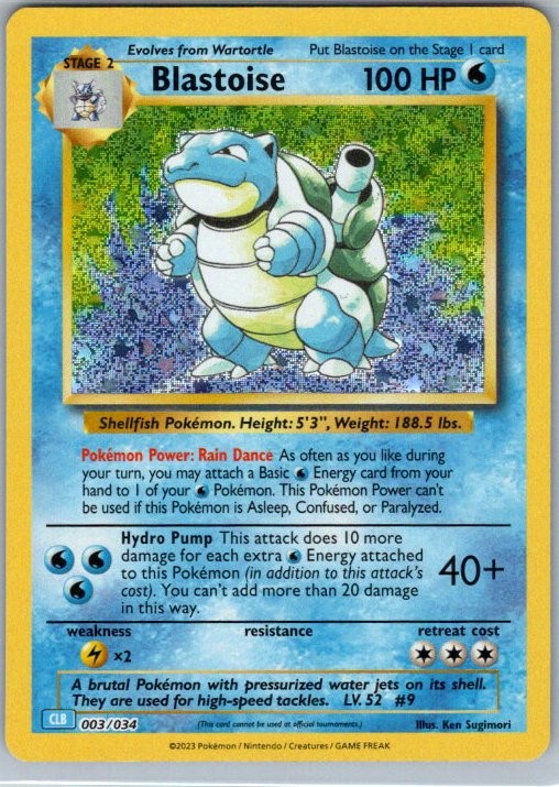 Blastoise 003/034 Classic Collection Trading Card Game Classic NM