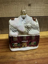 Dept 56 Night Before Christmas Glass Ornament Brick Town Hall In Box