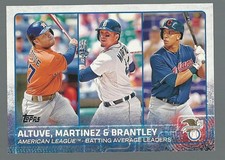 2015 Topps Baseball Card #2 Jose Altuve Victor Martinez Michael Brantley LL
