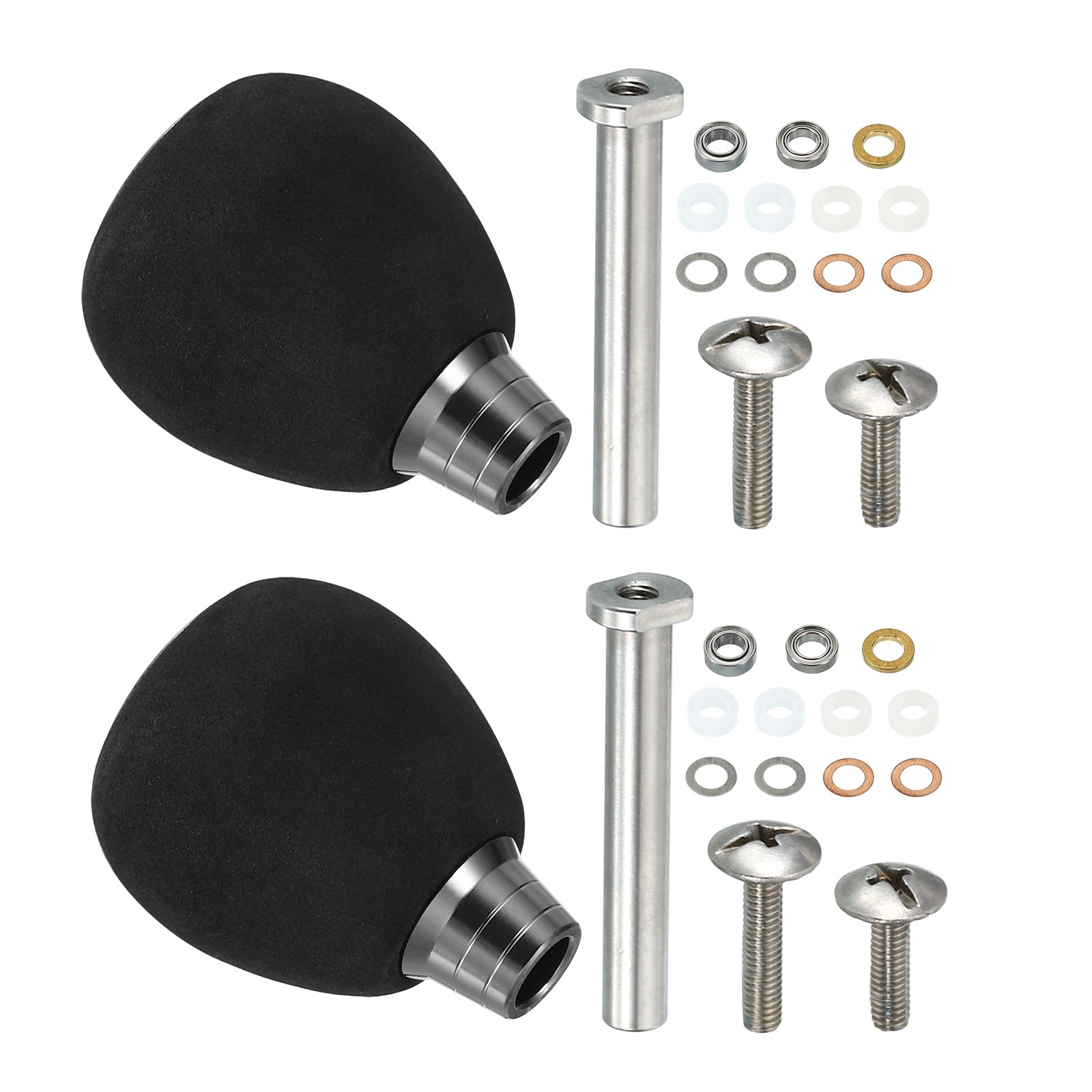 2Set Fishing Reel Handle Knob EVA Fishing Reel Power Handle Replacement Silver
