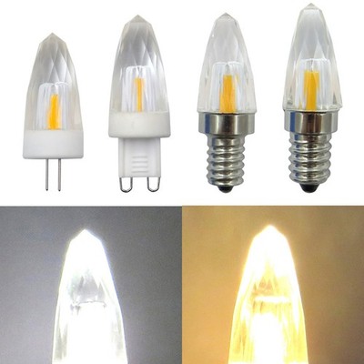 G4/G9/E12/E14 LED Light Bulb lamp B6 Conical Crystal Glass Bulbs 1505 COB + 2835