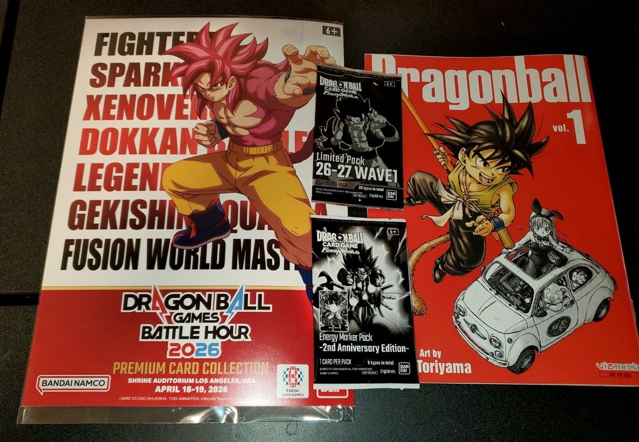 Dragon Ball Games Battle Hour 2026 colección de cartas + 2 paquetes promocionales y libro