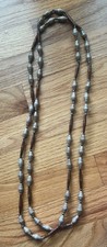 African Paper Bead Necklace Long tan Eco Frie...