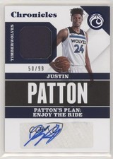 2017-18 Panini Chronicles Signature Swatches Blue 50/99 Justin Patton Auto h3a