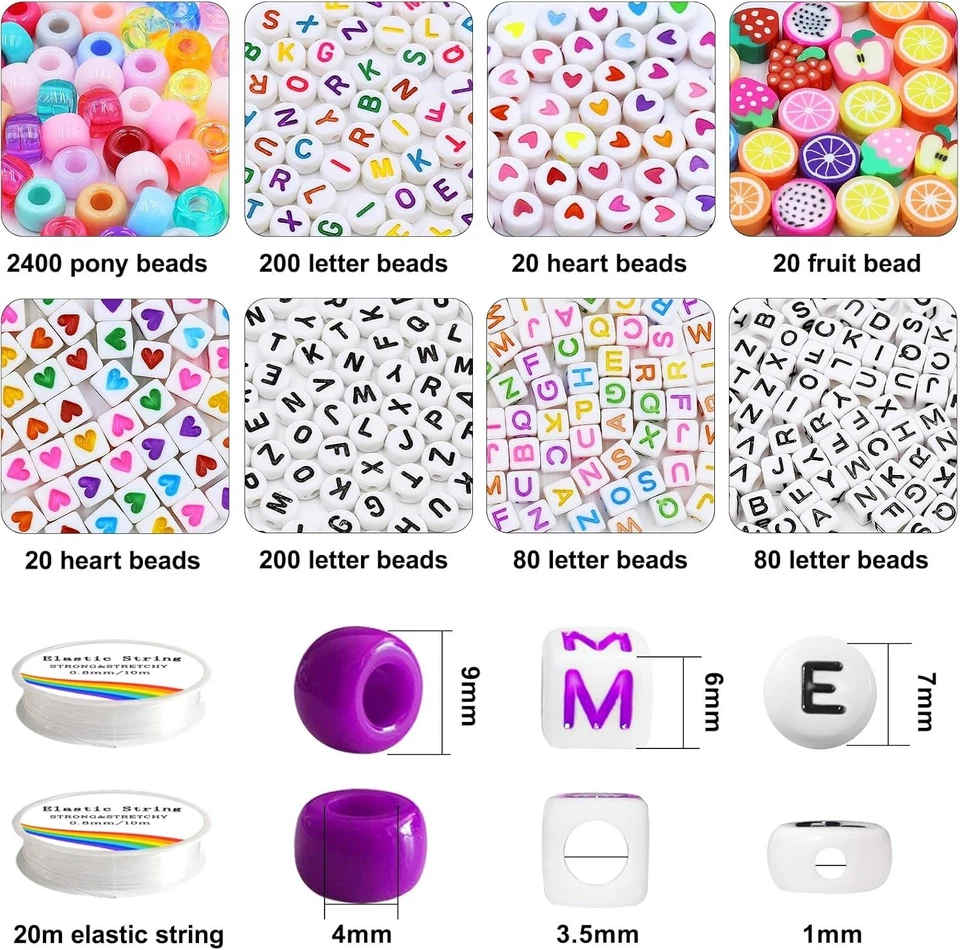 96色小马珠手链制作套件,彩虹康迪珠散装发珠 — 第 2/4 张图片