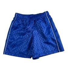 DSG Boys M 10-12 Soccer Shorts Royal Blue Checkered Woven Athletic Blokecore NEW
