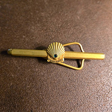Vintage 10K Gold  Shell Oil Company  Employee 20 Year Service Award Tie Clip/Bar