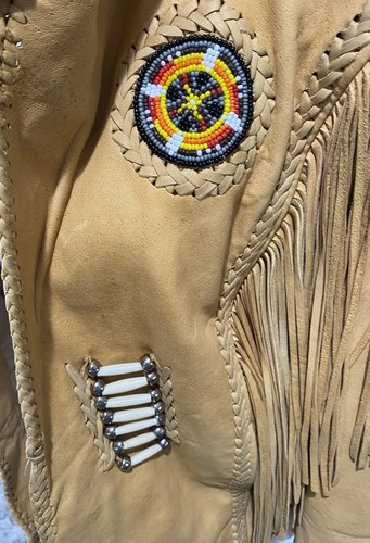 Vtg Tan Diamond Leathers El Paso Texas Size S Fringed Jacket Western W/Gloves - Picture 5 of 21
