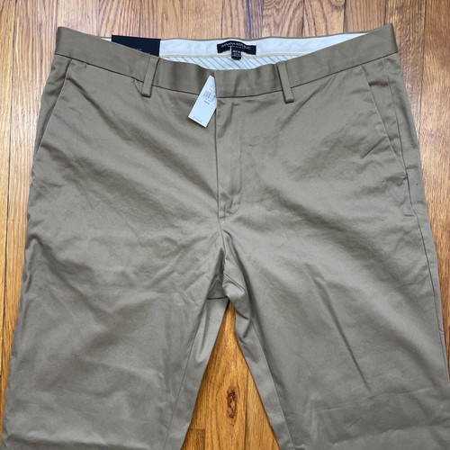 Banana Republic Aiden Chino Hose Herren 36 x 30 schmale Passform flache Vorderseite gerade braun - Bild 9 von 17