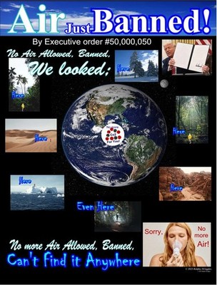 AIR BANNED BY EXECUTIVE ORDER POSTER FUN FUNNY ON A WALL GALLERY POSTER FRAME