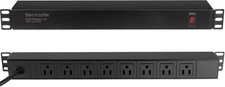 8 Outlet Rack Mount PDU Power Strip, 1020J Surge Protection & 15A Overload Switc