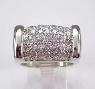 2.50 Ct Round Real Moissanite Men's Cluster Engagement Ring 925 Sterling Silver