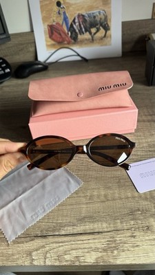 MIU MIU Sonnenbrille oval braune Schuppen - Made in Italy - mit Etui