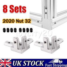 8 Sets 3 Way End Corner Bracket w Screws for 2020 Aluminum Extrusion Profile New