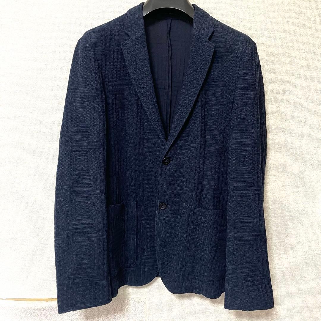 Stylish Navy Geometric Pattern Formal Jacket Men'… - image 2