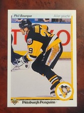 1990-91 Upper Deck Phil Bourque #31 RARE FRENCH Pittsburgh Penguins NM-MT 