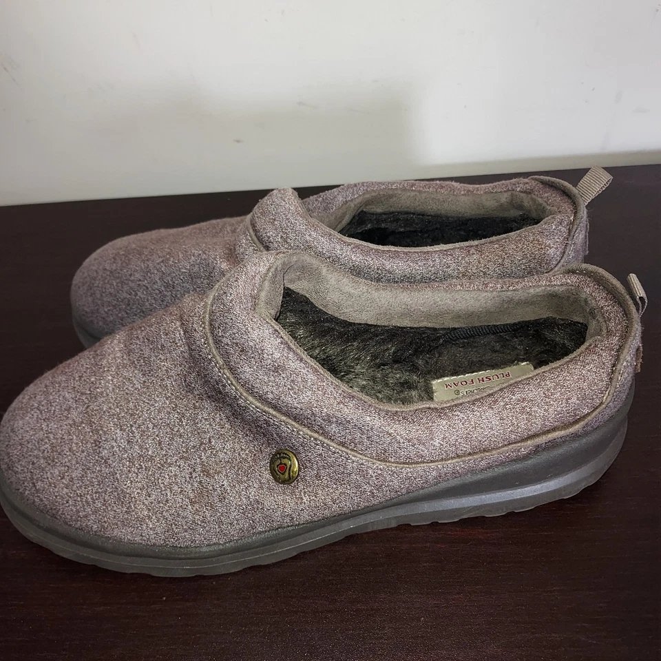 Zuecos para mujer Skechers Bobs 8M sin cordones de espuma de felpa apreciable - paseo en trineo bronce Foto 2 de 4