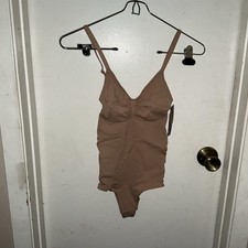 HerSlims Shapewear Tummy Control Bodysuit - Tan Thong - Size Small/Medium