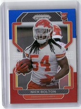 2021 Panini Prizm Nick Bolton Red White and Blue RC #390 1C5B13