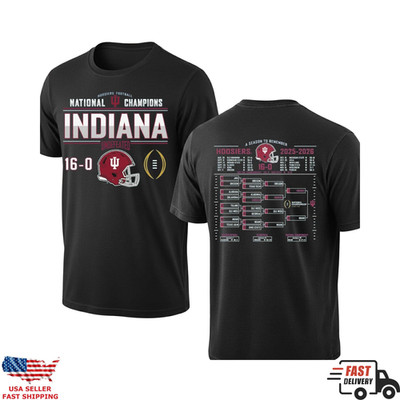 Indiana Hoosiers 2025 National Champions Undefeated 16-0 T Shirt Size S-5XL