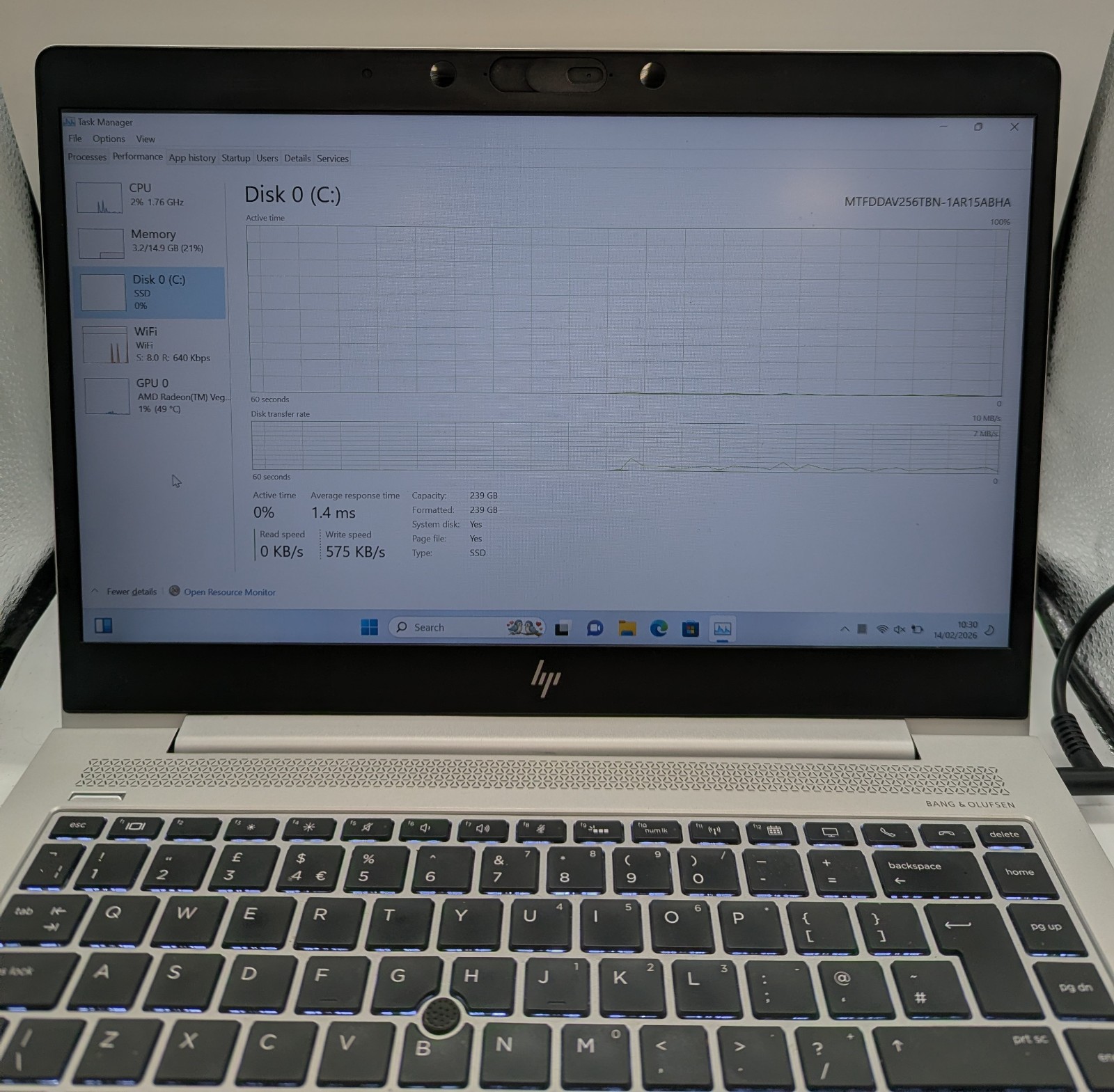 HP EliteBook 745 G5 14" Ryzen 5 PRO 2500U 16GB 256GB SSD Win11 Pro (A) image 8