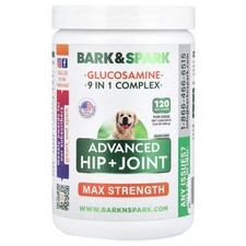 Glucosamine, Advanced Hip  Joint, Max Strength, For Dogs, Bacon, 120 Soft Chews