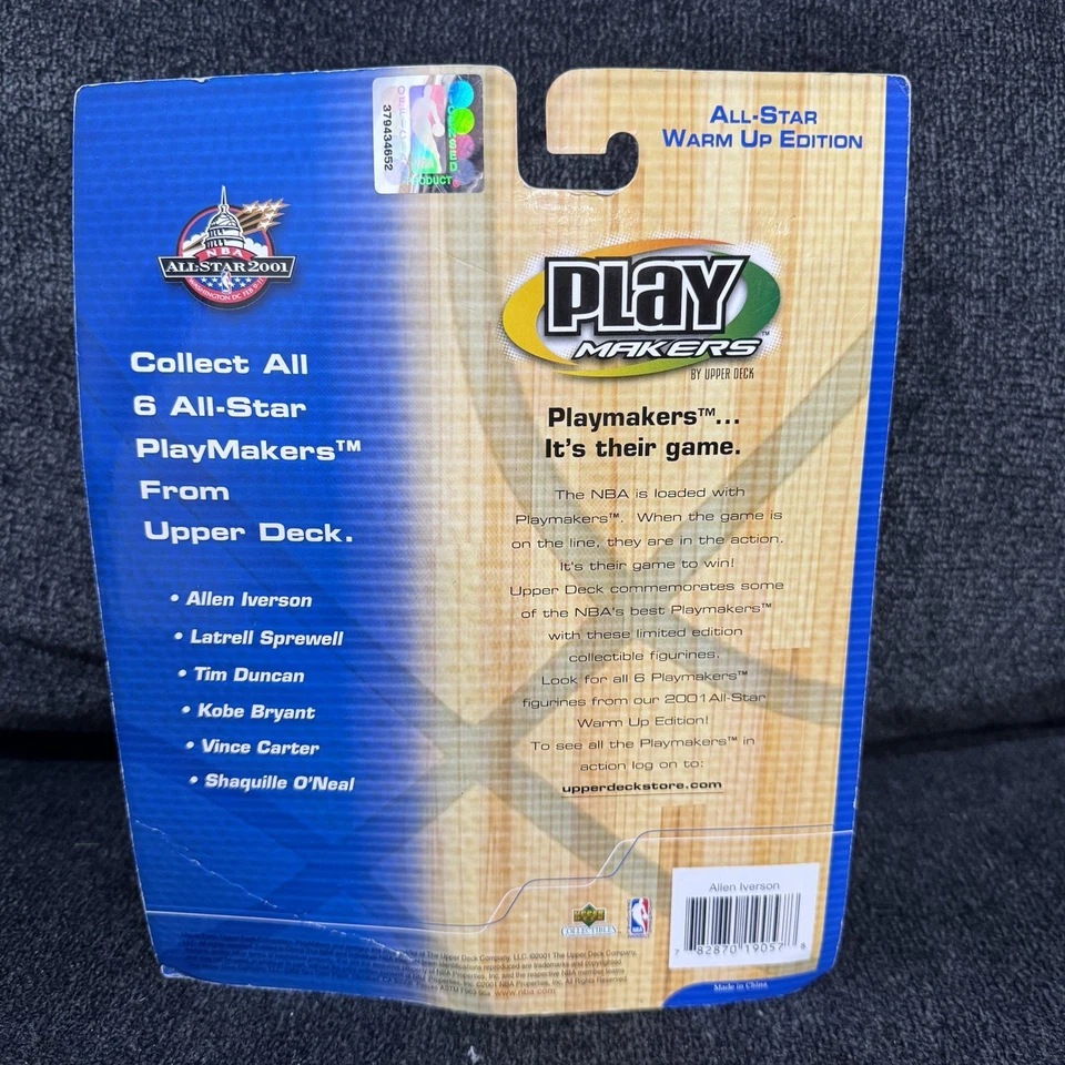 Figura Bobblehead Allen Iverson Upper Deck Playmakers 2001 All-Star Warm Up Nueva en Caja  Foto 4 de 4