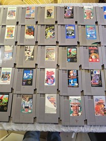 NES Cartridge Lot (40+) &ndash; Includes Gyromite, Tecmo Baseball, Tiger-Heli & More!