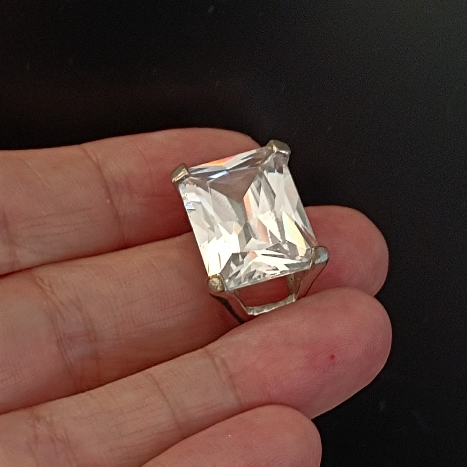 Clear Quartz Silver Ring Statement Cocktail Moder… - image 12