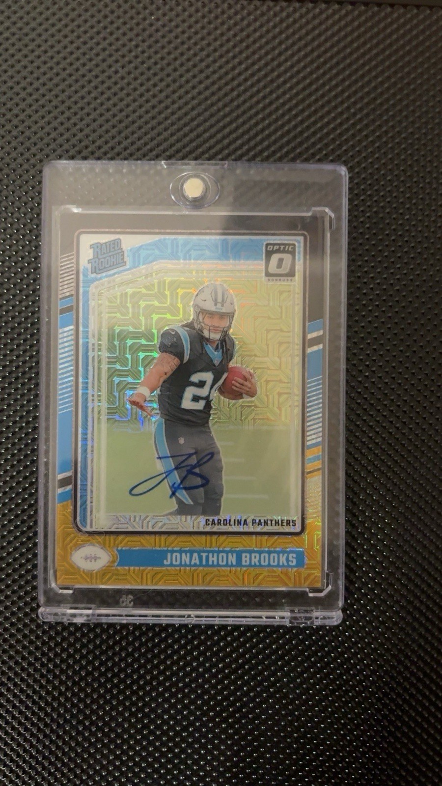 2024 Optic - Rated Rookie Jonathon Brooks #258 Black Gold Prizm Autographs /60 