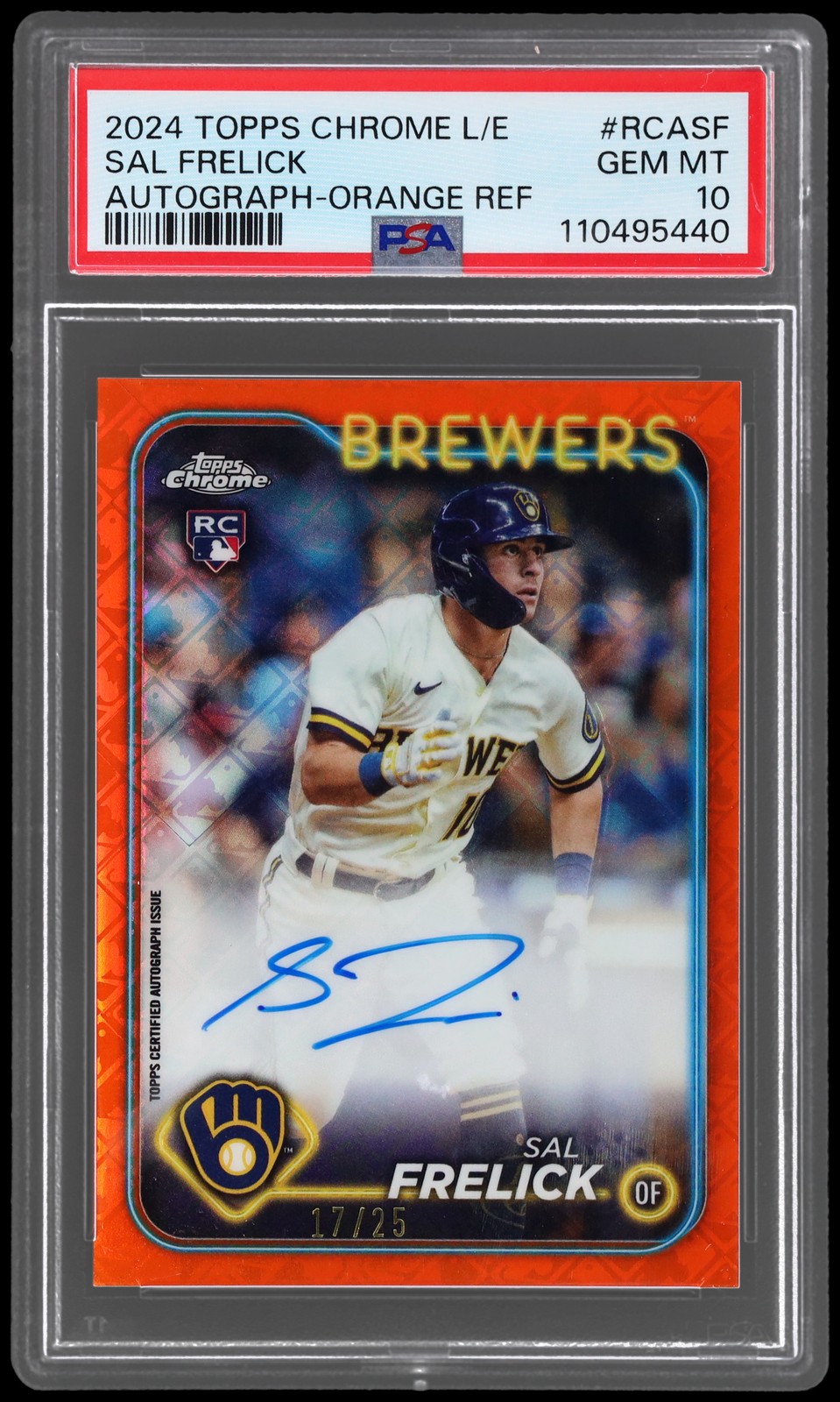 2024 Topps Chrome Logofractor Edition Sal Frelick #RCASF PSA 10 17/25 Baseball