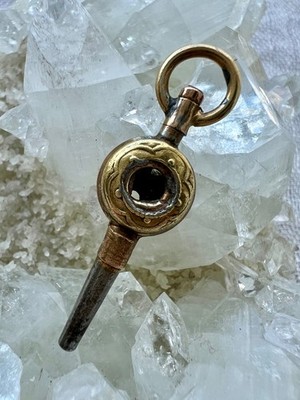 Antique Gold Filled Pocket Watch Key Swivel Fob Ornate Victorian Winding Key