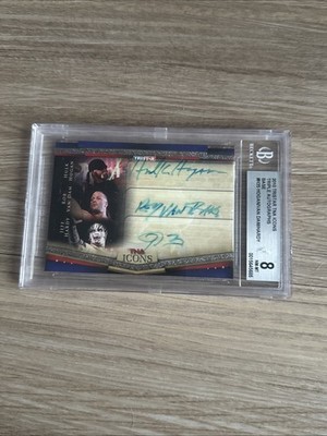 2010 Tristar TNA Icons Hulk Hogan Rob Van Dam Jeff Hardy Auto BGS 8