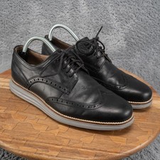 Cole Haan Wingtip Oxford Mens 8M Black Excellent Grand.OS C26470 Leather Shoes