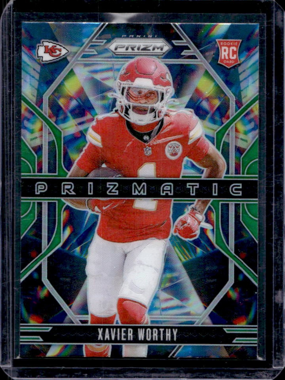 2024 Prizm Xavier Worthy Prizmatic RC Green Rookie #14 Chiefs