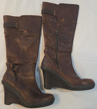 Andrea Women s Brown CALF High Boots Leather ...