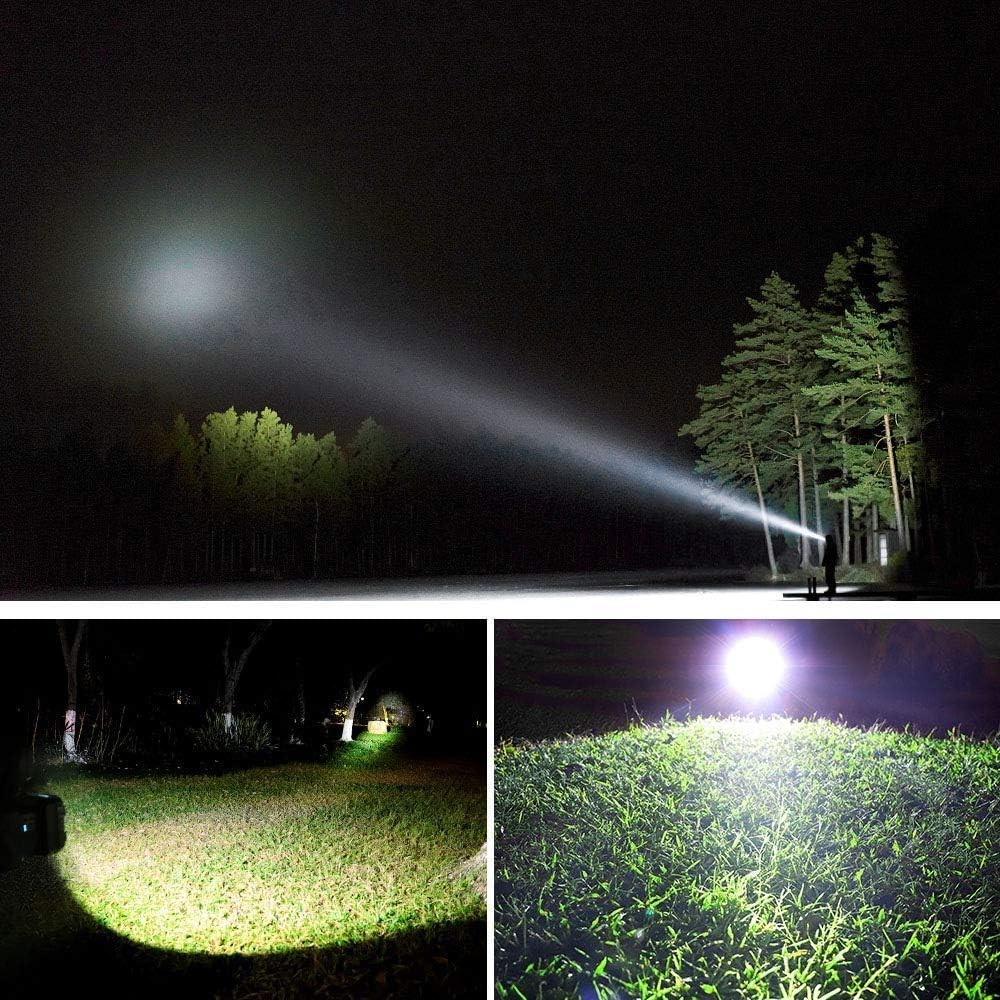 100000LM Rechargeable Flashlight LED Spotlight 3+4 Lights Modes Camping Torch US