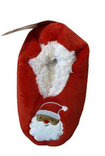SANTA SLIPPERS Carter's 2t-3t Red Kids Toddlers Christmas Holiday Soft Slip On