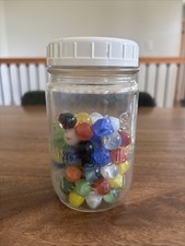 Vintage Marble Lot In Mason Atlas Jar