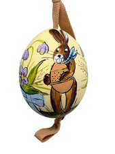 Easter Egg Ornament: Peter's Seasons GMBH; Cream Egg w/Easter Bunny  Flowers